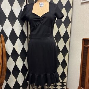 Sourpuss Sweetheart Neckline Wiggle Dress With Ruffle Hem